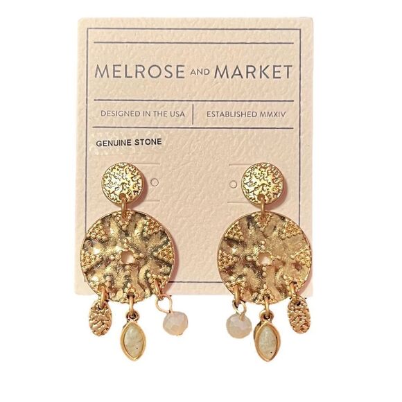 ⭐️3/$25⭐️ NWT Melrose And Marker Semi-Precious Gold Tone Dangle Earrings - Picture 1 of 1